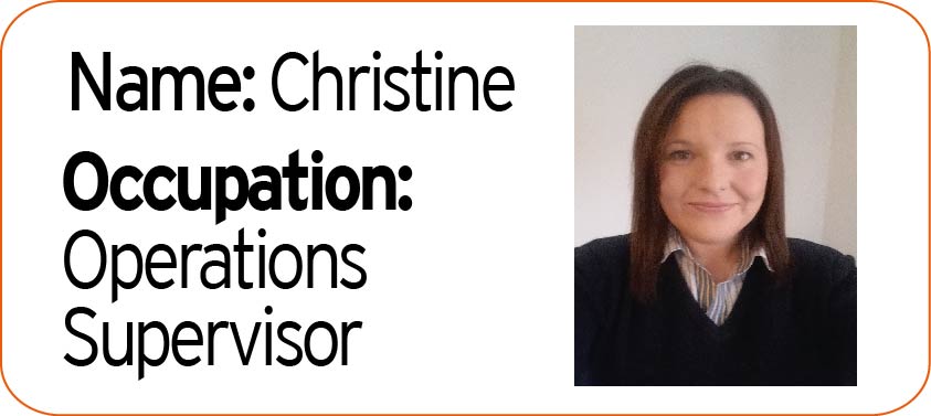 Name badge Christine, supervisor